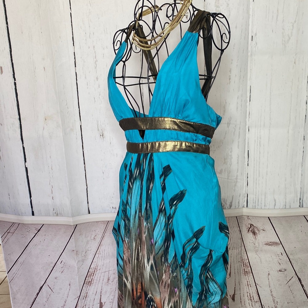 Bebe Maxi Dress 100% silk - Picture 2 of 12